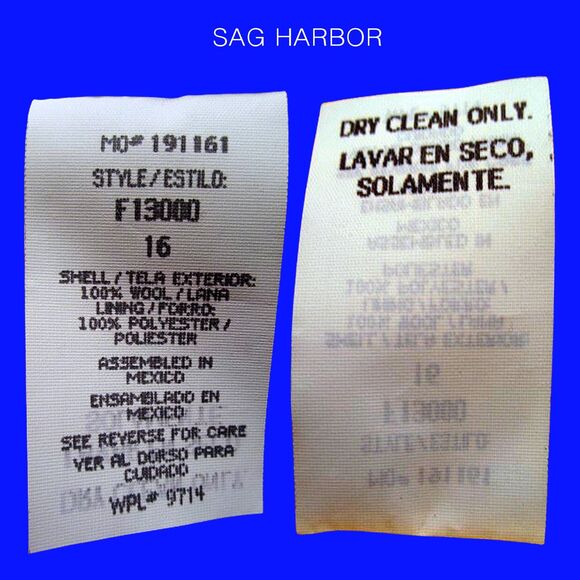 SAG HARBOR Minimalist Lapel One-Button 100% Pure Wool Jacket 16 - Picture 11 of 12